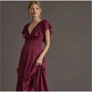 Anthropologie | NWT Tiered Ruffle Midi Dress